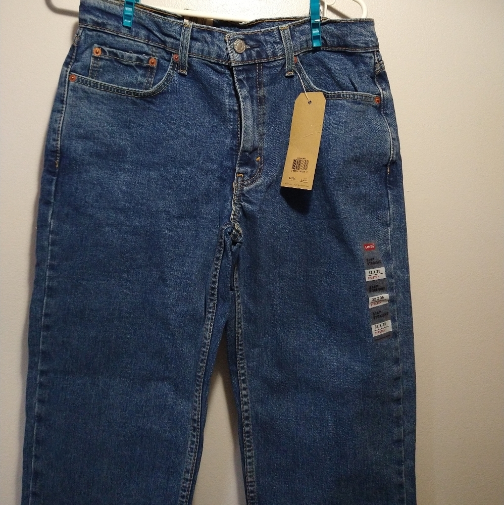 Levi's 514 Medium Indigo Straight Leg Regular Fit Blue Jeans - Picture 13 of 15